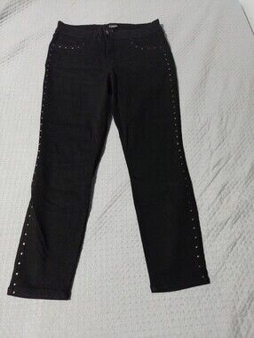 d. jeans Black Skinny Jeans with Side Stud Trim